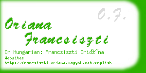 oriana francsiszti business card